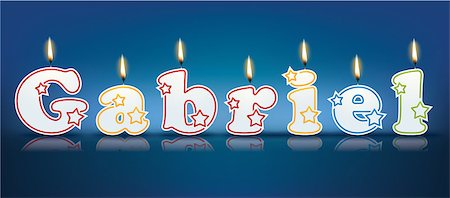 GABRIEL written with burning candles - vector illustration Stock Photo - Budget Royalty-Free & Subscription, Code: 400-07839477
