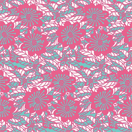 simsearch:400-07510594,k - Seamless pattern -  flower background in doodle style. Vector illustration. Stock Photo - Budget Royalty-Free & Subscription, Code: 400-07839664