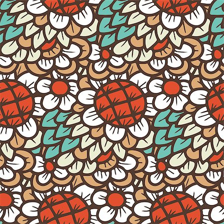 simsearch:400-07510594,k - Seamless pattern -  flower background in doodle style. Vector illustration. Stock Photo - Budget Royalty-Free & Subscription, Code: 400-07839665