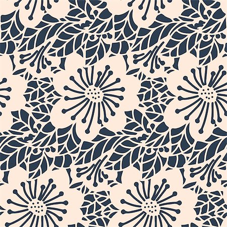 simsearch:400-07510594,k - Seamless pattern - black and white flower background.Vector illustration. Stock Photo - Budget Royalty-Free & Subscription, Code: 400-07839674