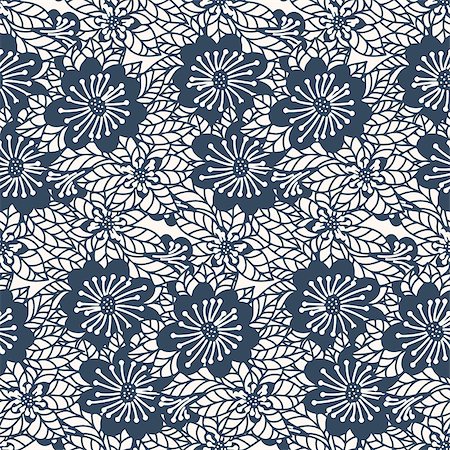 simsearch:400-07510594,k - Seamless pattern - black and white flower background.Vector illustration. Stock Photo - Budget Royalty-Free & Subscription, Code: 400-07839675