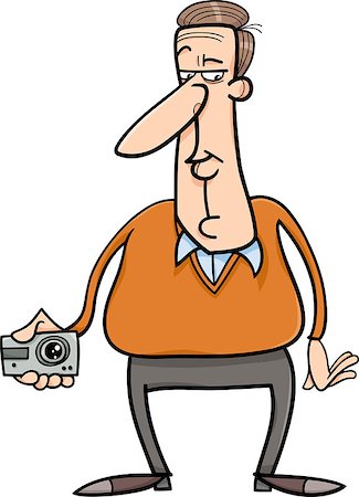 simsearch:400-07313165,k - Cartoon Illustration of Man Taking Photo from hidden Camera Foto de stock - Super Valor sin royalties y Suscripción, Código: 400-07839918