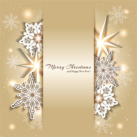simsearch:400-07839998,k - Sparkling Golden Christmas Background with Snowflake Stock Photo - Budget Royalty-Free & Subscription, Code: 400-07839998