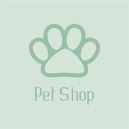 fashion dog cartoon - Pet shop logo with pet paw and hand drawn inscription, vector illustration Stock Photo - Budget Royalty-Free & Subscription, Code: 400-07830195