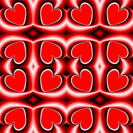 simsearch:400-07507273,k - Design seamless heart pattern. Valentine's Day background. Vector art. No gradient Foto de stock - Super Valor sin royalties y Suscripción, Código: 400-07830302