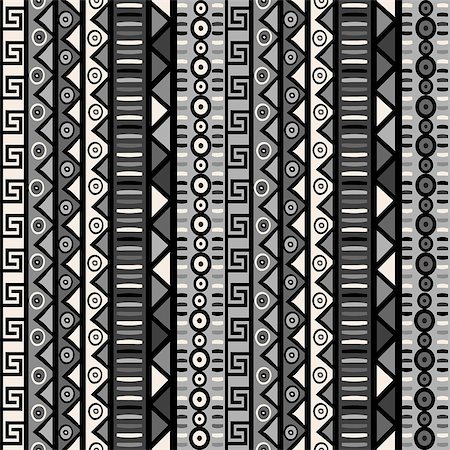 simsearch:400-07243881,k - Seamless pattern with tribal ornaments for wrapping paper, textile, packaging Stockbilder - Microstock & Abonnement, Bildnummer: 400-07830387