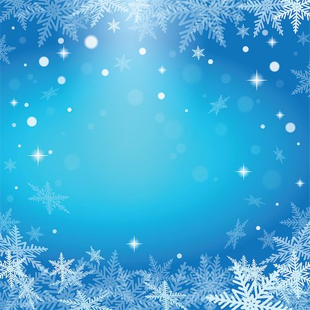 simsearch:400-08407579,k - Christmas snowflakes on blue background. Vector illustration. Photographie de stock - Aubaine LD & Abonnement, Code: 400-07830468