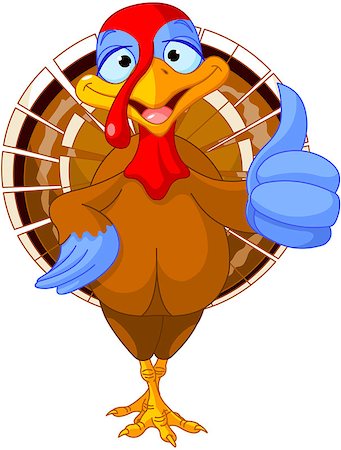 simsearch:400-07840277,k - Illustration of cute turkey shows thumb up Foto de stock - Super Valor sin royalties y Suscripción, Código: 400-07830540