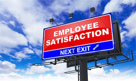 simsearch:400-07819447,k - Employee Satisfaction - Red Billboard on Sky Background. Business Concept. Stock Photo - Budget Royalty-Free & Subscription, Code: 400-07830626