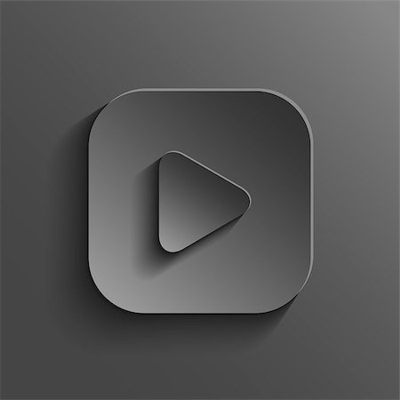 Play icon - media player icon - vector black app button with shadow Stock Photo - Budget Royalty-Free & Subscription, Code: 400-07830962