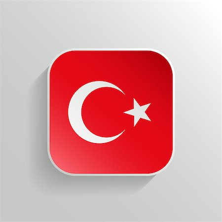 simsearch:400-09112791,k - Vector Button - Turkey Flag Icon on White Background Stock Photo - Budget Royalty-Free & Subscription, Code: 400-07831025