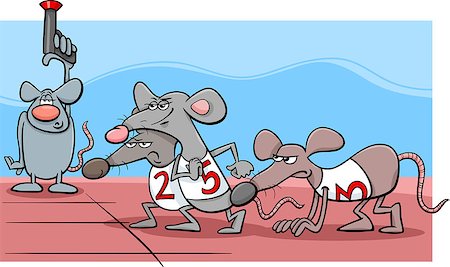 simsearch:400-07410472,k - Cartoon Humor Concept Illustration of Rat Race Saying or Proverb Stock Photo - Budget Royalty-Free & Subscription, Code: 400-07831316