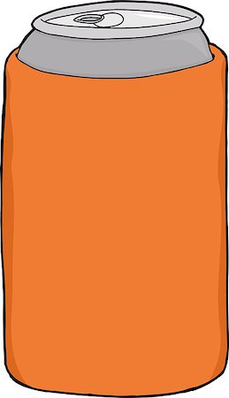 simsearch:400-07513507,k - Aluminum beer can inside orange huggie over white Photographie de stock - Aubaine LD & Abonnement, Code: 400-07831326