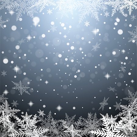 simsearch:400-08407579,k - Christmas snowflakes on gray background. Vector illustration. Photographie de stock - Aubaine LD & Abonnement, Code: 400-07831334