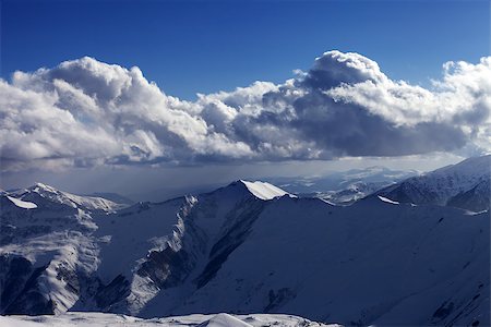 simsearch:400-08780271,k - Evening sunlight mountains. Caucasus Mountains, Georgia. Ski resort Gudauri Photographie de stock - Aubaine LD & Abonnement, Code: 400-07831804