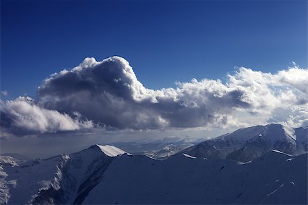 simsearch:400-08780271,k - Evening sunlight mountains. View from ski resort Gudauri. Caucasus Mountains, Georgia. Photographie de stock - Aubaine LD & Abonnement, Code: 400-07831803