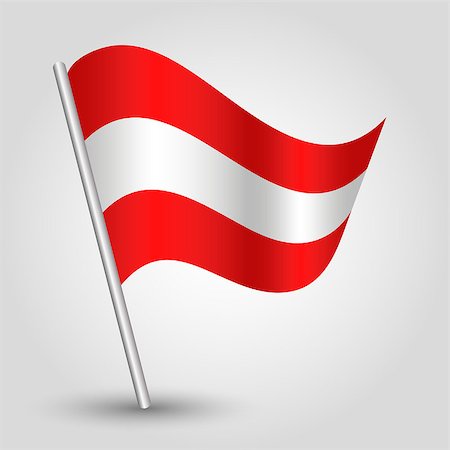 vector 3d waving austrian flag on pole - national symbol of Austria with inclined metal stick Photographie de stock - Aubaine LD & Abonnement, Code: 400-07831820