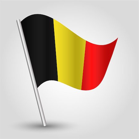 vector 3d waving belgian flag on pole - national symbol of Belgium with inclined metal stick Photographie de stock - Aubaine LD & Abonnement, Code: 400-07831821