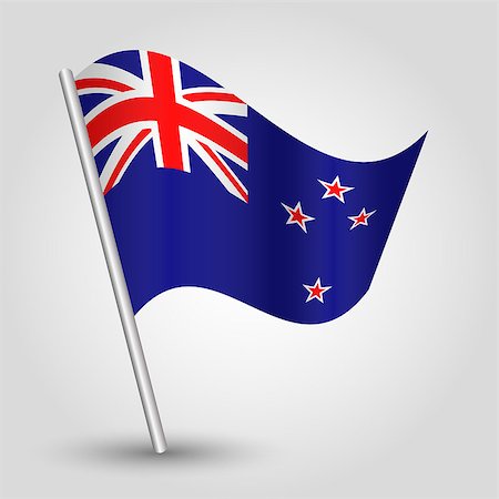 vector 3d waving New Zealand  flag on pole - national symbol island with inclined metal stick Photographie de stock - Aubaine LD & Abonnement, Code: 400-07831832