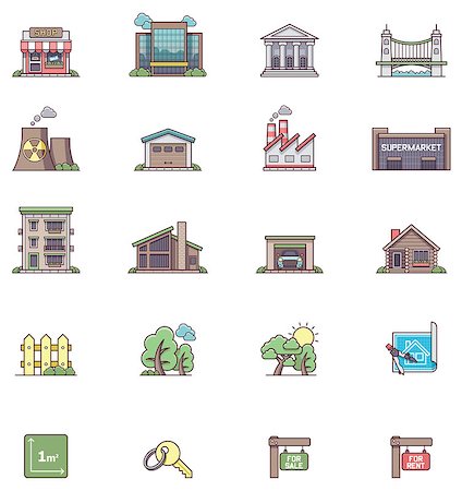 Set of the real estate related icons Stock Photo - Budget Royalty-Free & Subscription, Code: 400-07831899