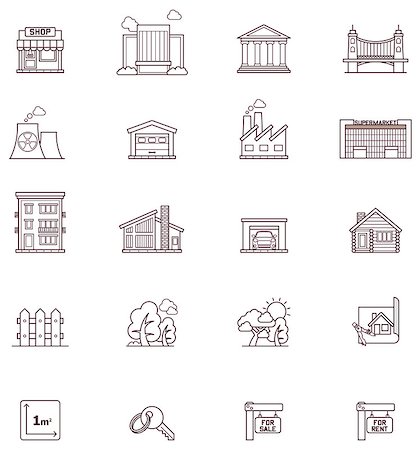 Set of the real estate related icons Photographie de stock - Aubaine LD & Abonnement, Code: 400-07831900