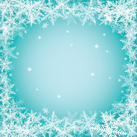 simsearch:400-08407579,k - Christmas snowflakes on turquoise background. Vector illustration. Photographie de stock - Aubaine LD & Abonnement, Code: 400-07831986