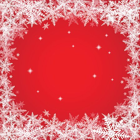 simsearch:400-08407579,k - Christmas snowflakes on red background. Vector illustration. Photographie de stock - Aubaine LD & Abonnement, Code: 400-07831987