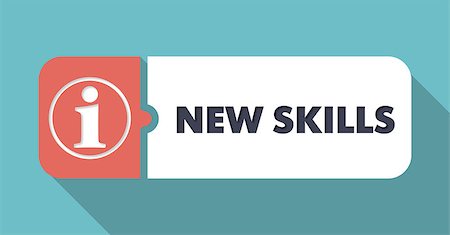 simsearch:400-08998421,k - New Skills Button in Flat Design with Long Shadows on Orange Background. Stock Photo - Budget Royalty-Free & Subscription, Code: 400-07832278