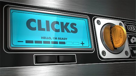 simsearch:400-09066724,k - Clicks - Inscription on Display of Vending Machine. Business Concept. Stock Photo - Budget Royalty-Free & Subscription, Code: 400-07832271