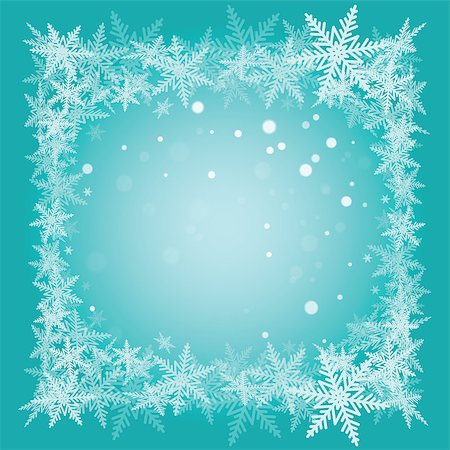 simsearch:400-08407579,k - Christmas snowflakes on turquoise background. Vector illustration. Photographie de stock - Aubaine LD & Abonnement, Code: 400-07832421