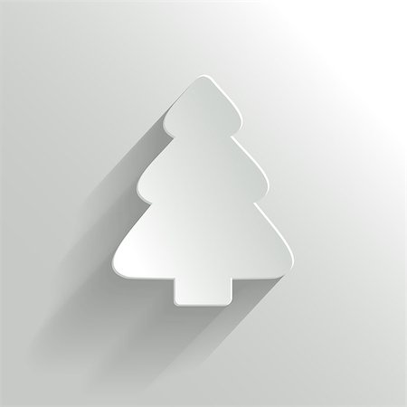 Creative White Christmas Tree. Vector Illustration. Stock Photo - Budget Royalty-Free & Subscription, Code: 400-07832464