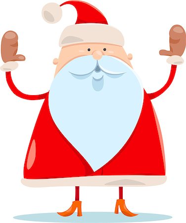 Cartoon Illustration of Cute Santa Claus Christmas Character Stock Photo - Budget Royalty-Free & Subscription, Code: 400-07832671