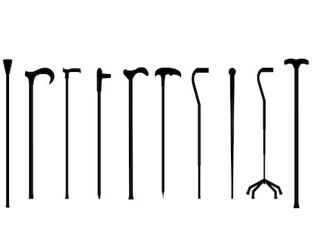 black canes for the elderly on a white background Photographie de stock - Aubaine LD & Abonnement, Code: 400-07832815