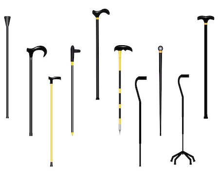 simsearch:400-07976358,k - different canes for the elderly on a white background Stock Photo - Budget Royalty-Free & Subscription, Code: 400-07832816