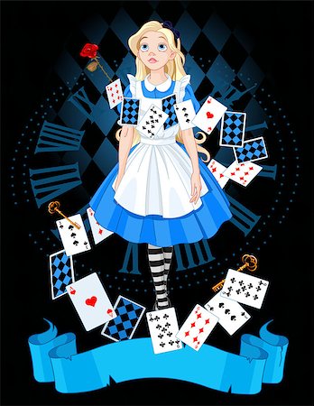 Alice is standing on background of the dial Stock Photo - Budget Royalty-Free & Subscription, Code: 400-07832961