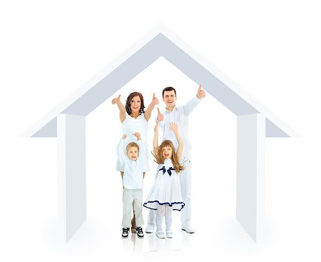 Happy family in their own home concept Stock Photo - Budget Royalty-Free & Subscription, Code: 400-07832973