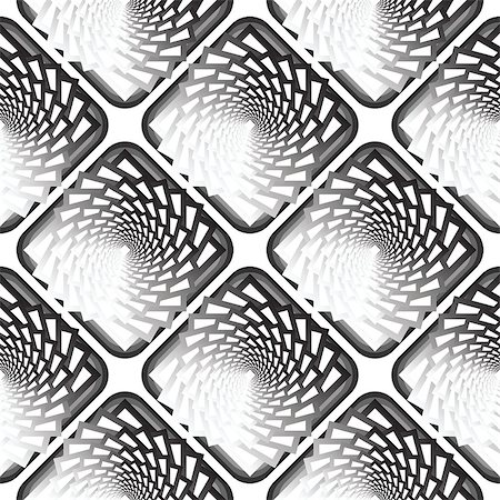 simsearch:400-07631184,k - Design seamless monochrome vortex twisting pattern. Abstract decorative striped textured background. Vector art Stockbilder - Microstock & Abonnement, Bildnummer: 400-07833041