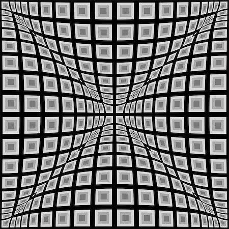 simsearch:400-07631338,k - Design monochrome warped checked pattern. Abstract convex textured background. Vector art. No gradient Stockbilder - Microstock & Abonnement, Bildnummer: 400-07833051