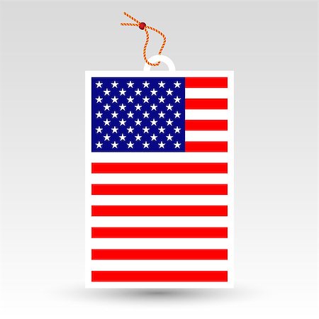 vector simple american price tag - symbol of made in usa - label with string - national flag pattern Photographie de stock - Aubaine LD & Abonnement, Code: 400-07833513
