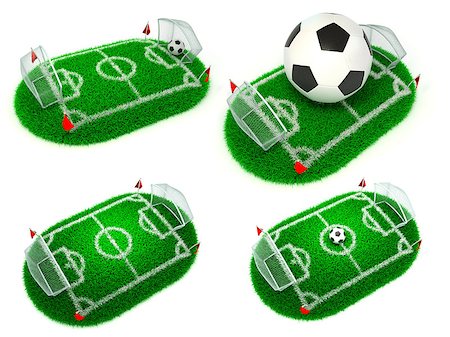 simsearch:400-06769903,k - Football Concepts - Set of 3D Soccer Field and Ball. Photographie de stock - Aubaine LD & Abonnement, Code: 400-07833666