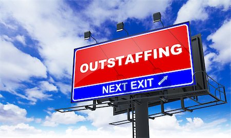 simsearch:400-07819447,k - Outstaffing - Red Billboard on Sky Background. Business Concept. Stock Photo - Budget Royalty-Free & Subscription, Code: 400-07833689