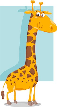 simsearch:400-07833918,k - Cartoon Illustration of Cute Giraffe African Animal Photographie de stock - Aubaine LD & Abonnement, Code: 400-07833916