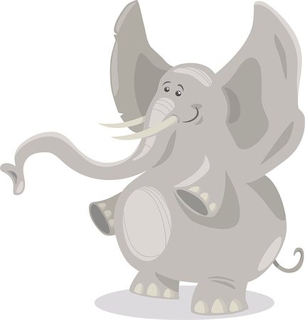 simsearch:400-09117332,k - Cartoon Illustration of Cute African Elephant Animal Foto de stock - Super Valor sin royalties y Suscripción, Código: 400-07833925