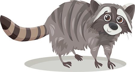 simsearch:400-08160258,k - Cartoon Illustration of Cute Raccoon Animal Foto de stock - Super Valor sin royalties y Suscripción, Código: 400-07833926