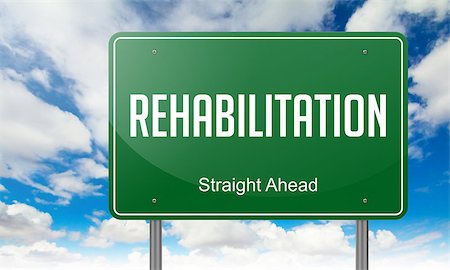 disabled person at physiotherapy - Highway Signpost with Rehabilitation  Wording on Sky Background. Stock Photo - Budget Royalty-Free & Subscription, Code: 400-07840042