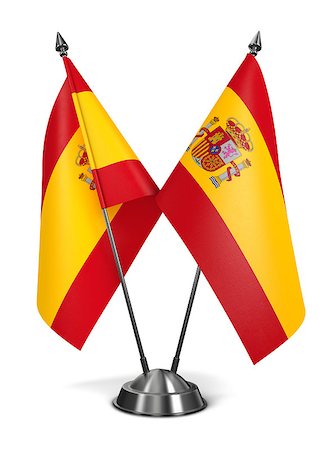 simsearch:400-07840116,k - Kingdom of Spain - Miniature Flags Isolated on White Background. Photographie de stock - Aubaine LD & Abonnement, Code: 400-07840059