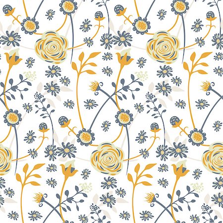 simsearch:400-07510594,k - Seamless pattern -  flower background in doodle style. Vector illustration. Stock Photo - Budget Royalty-Free & Subscription, Code: 400-07840255