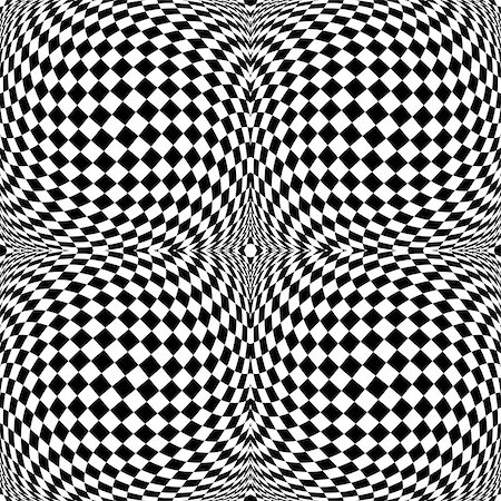 simsearch:400-07990307,k - Design monochrome motion illusion checkered background. Abstract torsion backdrop. Vector-art illustration Foto de stock - Super Valor sin royalties y Suscripción, Código: 400-07840309