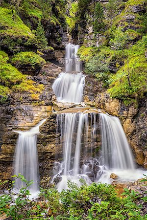 Longtime exposure of Kuhlfucht waterfall in Germany Bavaria Stock Photo - Budget Royalty-Free & Subscription, Code: 400-07840431