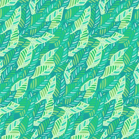 simsearch:400-07833221,k - Abstract seamless pattern with green leaves. Vector illustration. Stock Photo - Budget Royalty-Free & Subscription, Code: 400-07840549